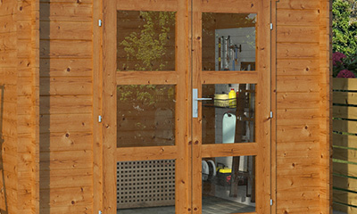 Porte vitrée abri de jardin Lyon