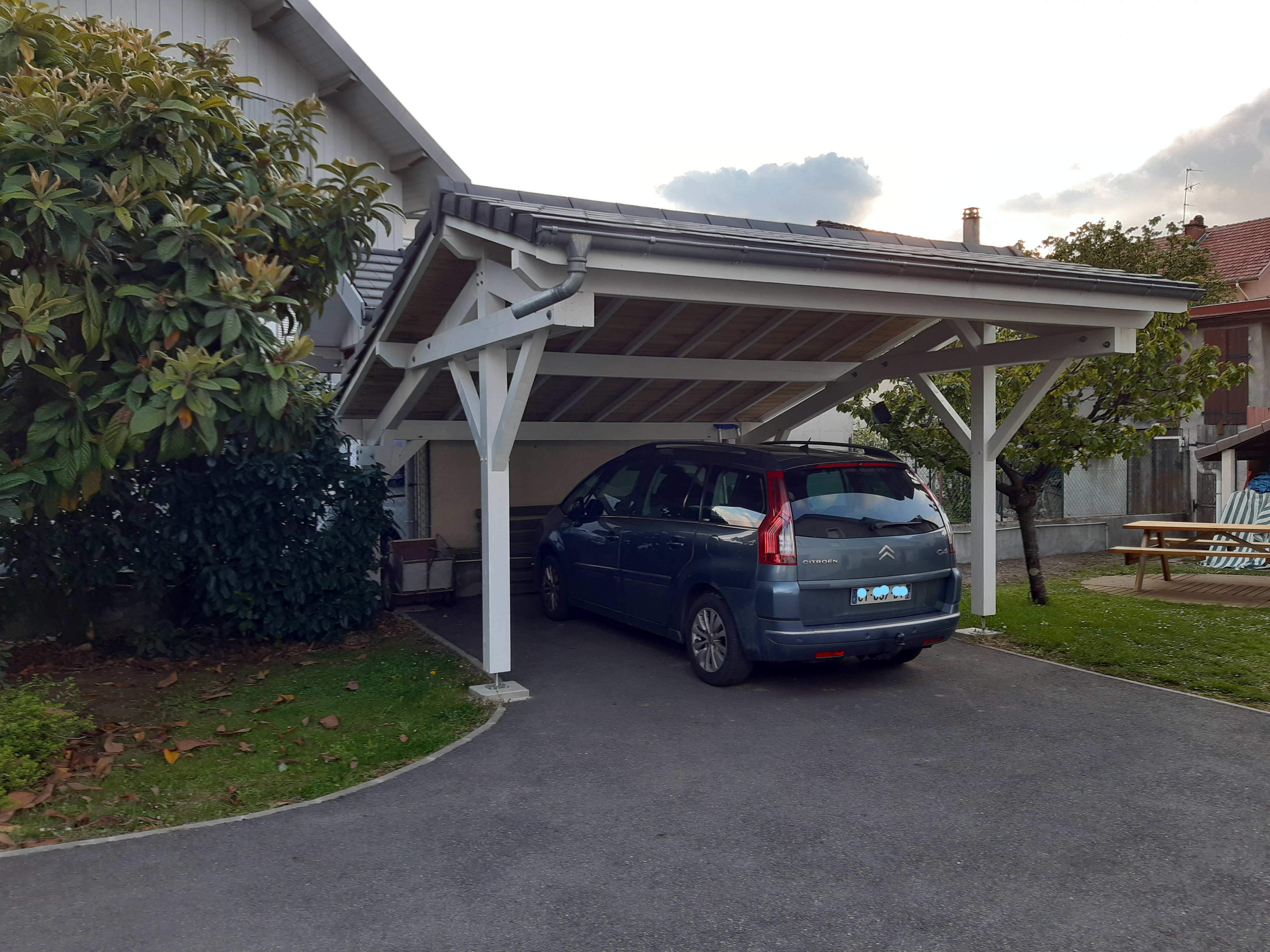 Carport 2 voitures Cholet 17 asymétrique - 27.85 m² non couvert